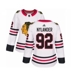 Women's Chicago Blackhawks #92 Alexander Nylander Authentic White Away Hockey Jersey