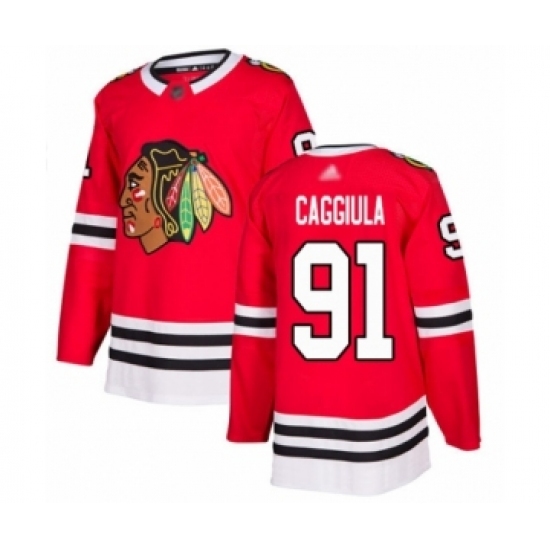 Youth Chicago Blackhawks #91 Drake Caggiula Authentic Red Home Hockey Jersey Youth Chicago Blackhawks #91 Drake Caggiula Authentic Red Home Hockey Jersey