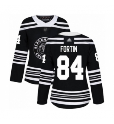 Women's Chicago Blackhawks #84 Alexandre Fortin Authentic Black Alternate Hockey Jersey