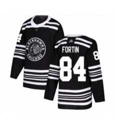 Youth Chicago Blackhawks #84 Alexandre Fortin Authentic Black Alternate Hockey Jersey
