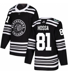 Men's Adidas Chicago Blackhawks #81 Marian Hossa Authentic Black 2019 Winter Classic NHL Jersey