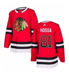 Men's Adidas Chicago Blackhawks #81 Marian Hossa Authentic Red Drift Fashion NHL Jersey