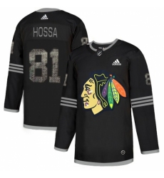 Men's Adidas Chicago Blackhawks #81 Marian Hossa Black Authentic Classic Stitched NHL Jersey