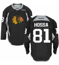 Men's Reebok Chicago Blackhawks #81 Marian Hossa Authentic Black Practice NHL Jersey