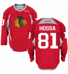 Men's Reebok Chicago Blackhawks #81 Marian Hossa Authentic Red Practice NHL Jersey