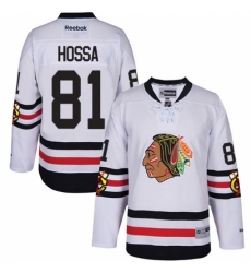 Men's Reebok Chicago Blackhawks #81 Marian Hossa Authentic White 2017 Winter Classic NHL Jersey