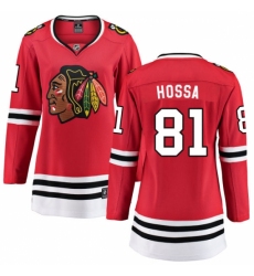 Women's Chicago Blackhawks #81 Marian Hossa Fanatics Branded Red Home Breakaway NHL Jersey