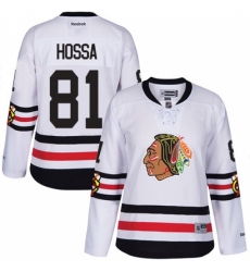 Women's Reebok Chicago Blackhawks #81 Marian Hossa Authentic White 2017 Winter Classic NHL Jersey