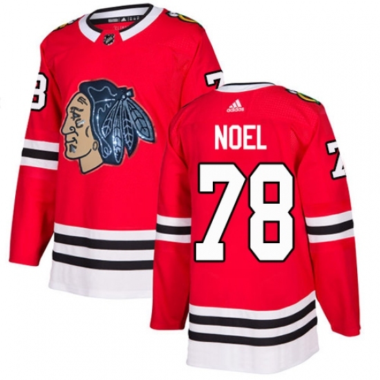 Men's Adidas Chicago Blackhawks #78 Nathan Noel Authentic Red Fashion Gold NHL Jersey Men's Adidas Chicago Blackhawks #78 Nathan Noel Authentic Red Fashion Gold NHL Jersey