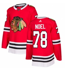 Men's Adidas Chicago Blackhawks #78 Nathan Noel Premier Red Home NHL Jersey