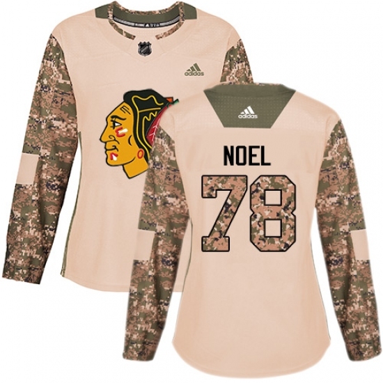 Women's Adidas Chicago Blackhawks #78 Nathan Noel Authentic Camo Veterans Day Practice NHL Jersey Women's Adidas Chicago Blackhawks #78 Nathan Noel Authentic Camo Veterans Day Practice NHL Jersey