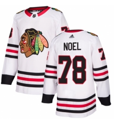 Women's Adidas Chicago Blackhawks #78 Nathan Noel Authentic White Away NHL Jersey