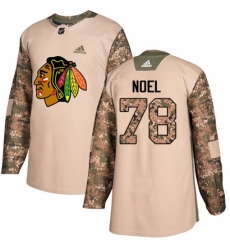 Youth Adidas Chicago Blackhawks #78 Nathan Noel Authentic Camo Veterans Day Practice NHL Jersey