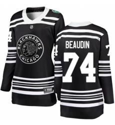 Women's Chicago Blackhawks #74 Nicolas Beaudin Black 2019 Winter Classic Fanatics Branded Breakaway NHL Jersey