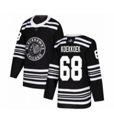 Men's Chicago Blackhawks #68 Slater Koekkoek Authentic Black Alternate Hockey Jersey