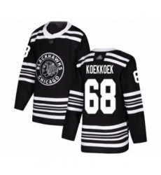 Youth Chicago Blackhawks #68 Slater Koekkoek Authentic Black Alternate Hockey Jersey