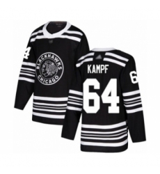 Men's Chicago Blackhawks #64 David Kampf Authentic Black Alternate Hockey Jersey