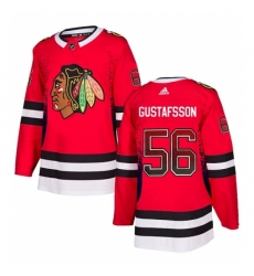 Men's Adidas Chicago Blackhawks #56 Erik Gustafsson Authentic Red Drift Fashion NHL Jersey