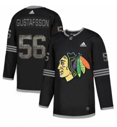 Men's Adidas Chicago Blackhawks #56 Erik Gustafsson Black Authentic Classic Stitched NHL Jersey