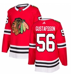 Men's Adidas Chicago Blackhawks #56 Erik Gustafsson Premier Red Home NHL Jersey