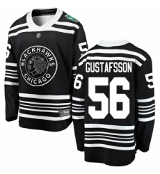 Men's Chicago Blackhawks #56 Erik Gustafsson Black 2019 Winter Classic Fanatics Branded Breakaway NHL Jersey