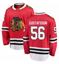 Men's Chicago Blackhawks #56 Erik Gustafsson Fanatics Branded Red Home Breakaway NHL Jersey