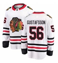 Men's Chicago Blackhawks #56 Erik Gustafsson Fanatics Branded White Away Breakaway NHL Jersey