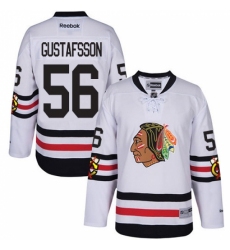 Men's Reebok Chicago Blackhawks #56 Erik Gustafsson Authentic White 2017 Winter Classic NHL Jersey