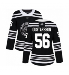 Women's Chicago Blackhawks #56 Erik Gustafsson Authentic Black Alternate Hockey Jersey