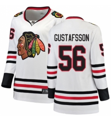 Women's Chicago Blackhawks #56 Erik Gustafsson Authentic White Away Fanatics Branded Breakaway NHL Jersey