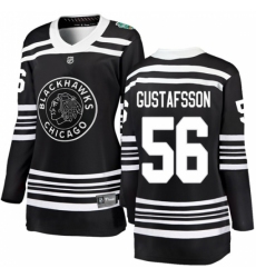 Women's Chicago Blackhawks #56 Erik Gustafsson Black 2019 Winter Classic Fanatics Branded Breakaway NHL Jersey