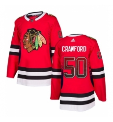 Men's Adidas Chicago Blackhawks #50 Corey Crawford Authentic Red Drift Fashion NHL Jersey