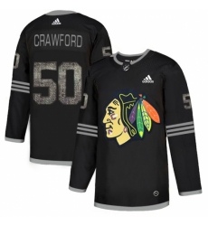 Men's Adidas Chicago Blackhawks #50 Corey Crawford Black Authentic Classic Stitched NHL Jersey