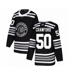 Men's Chicago Blackhawks #50 Corey Crawford Authentic Black Alternate Hockey Jersey
