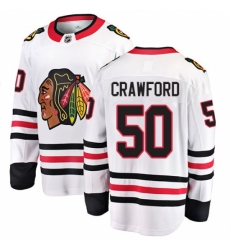 Men's Chicago Blackhawks #50 Corey Crawford Fanatics Branded White Away Breakaway NHL Jersey