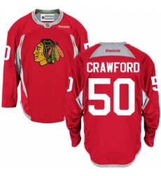 Men's Reebok Chicago Blackhawks #50 Corey Crawford Authentic Red Practice NHL Jersey