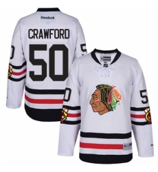 Men's Reebok Chicago Blackhawks #50 Corey Crawford Authentic White 2017 Winter Classic NHL Jersey