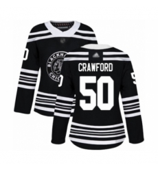 Women's Chicago Blackhawks #50 Corey Crawford Authentic Black Alternate Hockey Jersey