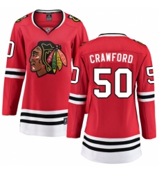 Women's Chicago Blackhawks #50 Corey Crawford Fanatics Branded Red Home Breakaway NHL Jersey