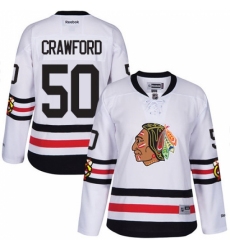 Women's Reebok Chicago Blackhawks #50 Corey Crawford Authentic White 2017 Winter Classic NHL Jersey