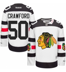 Youth Reebok Chicago Blackhawks #50 Corey Crawford Authentic White 2016 Stadium Series NHL Jersey