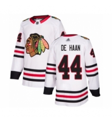 Youth Chicago Blackhawks #44 Calvin De Haan Authentic White Away Hockey Jersey