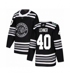 Men's Chicago Blackhawks #40 Robin Lehner Authentic Black 2019 Winter Classic Hockey Jersey