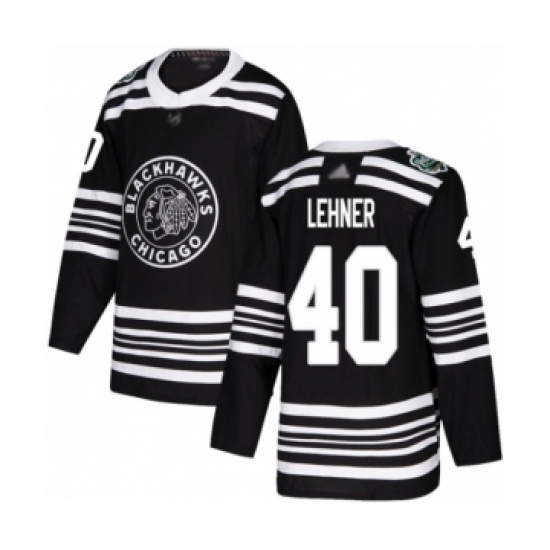 Men's Chicago Blackhawks #40 Robin Lehner Authentic Black 2019 Winter Classic Hockey Jersey Men's Chicago Blackhawks #40 Robin Lehner Authentic Black 2019 Winter Classic Hockey Jersey