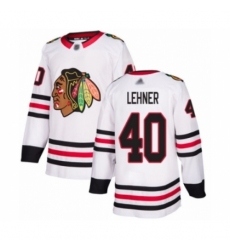 Men's Chicago Blackhawks #40 Robin Lehner Authentic White Away Hockey Jersey