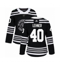 Women's Chicago Blackhawks #40 Robin Lehner Authentic Black 2019 Winter Classic Hockey Jersey