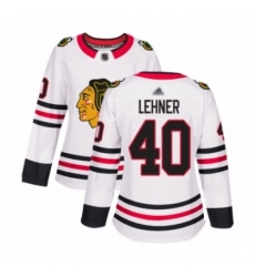 Women's Chicago Blackhawks #40 Robin Lehner Authentic White Away Hockey Jersey