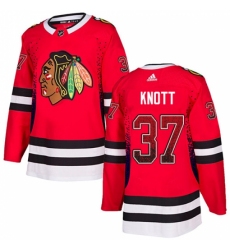 Men's Adidas Chicago Blackhawks #37 Graham Knott Authentic Red Drift Fashion NHL Jersey