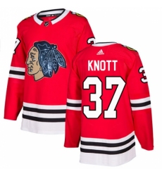 Men's Adidas Chicago Blackhawks #37 Graham Knott Authentic Red Fashion Gold NHL Jersey