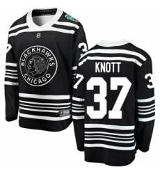 Men's Chicago Blackhawks #37 Graham Knott Black 2019 Winter Classic Fanatics Branded Breakaway NHL Jersey